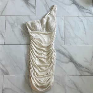 Arden B one strap satin ruched dress